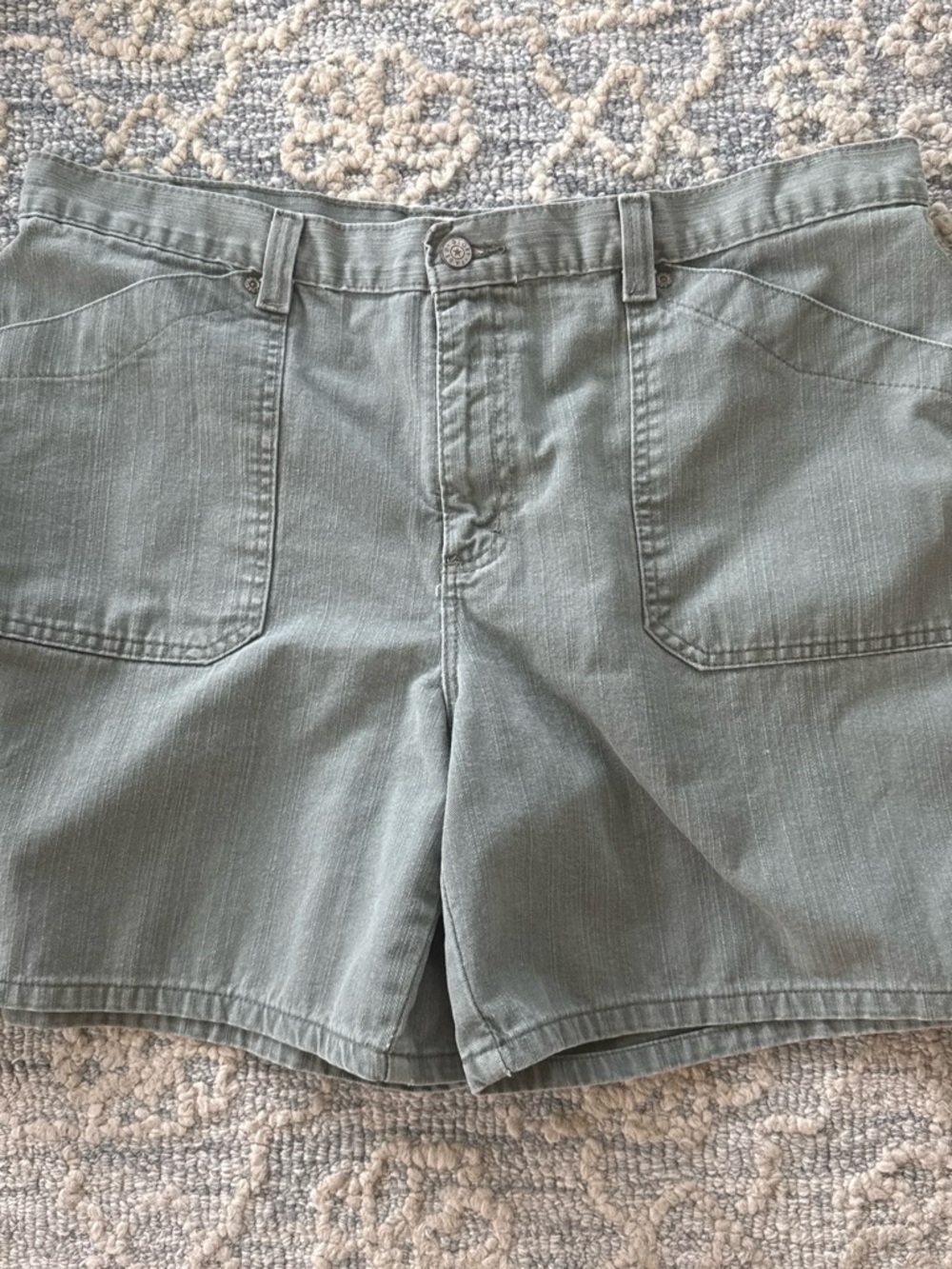 Vintage Faded Glory Light Sage Green Shorts Y2K